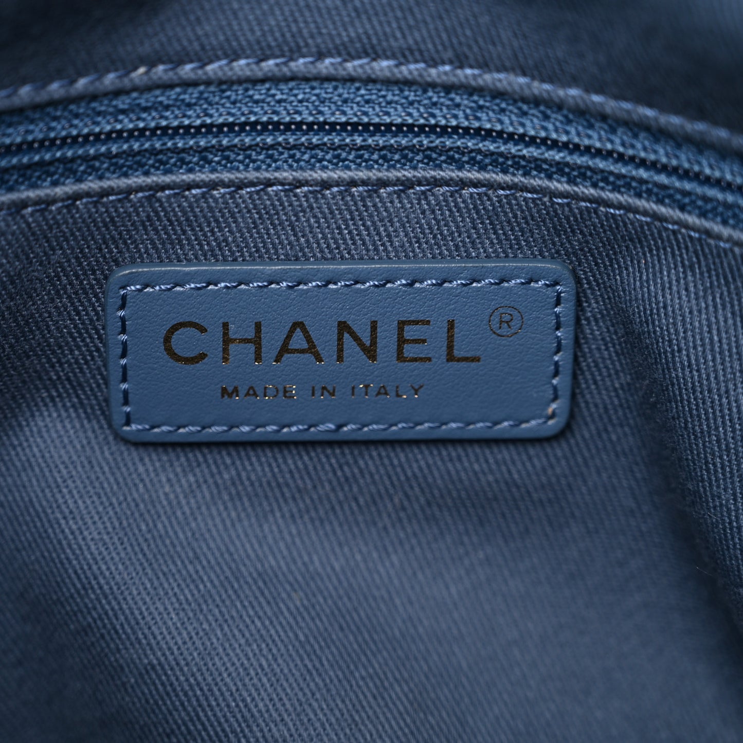 Denim Printed Destination Chenonceau Shoulder Bag Blue Black