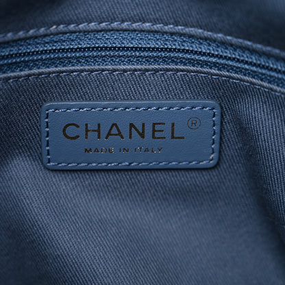 Chanel Denim Printed Destination Chenonceau Shoulder Bag Blue Black 6 of 10