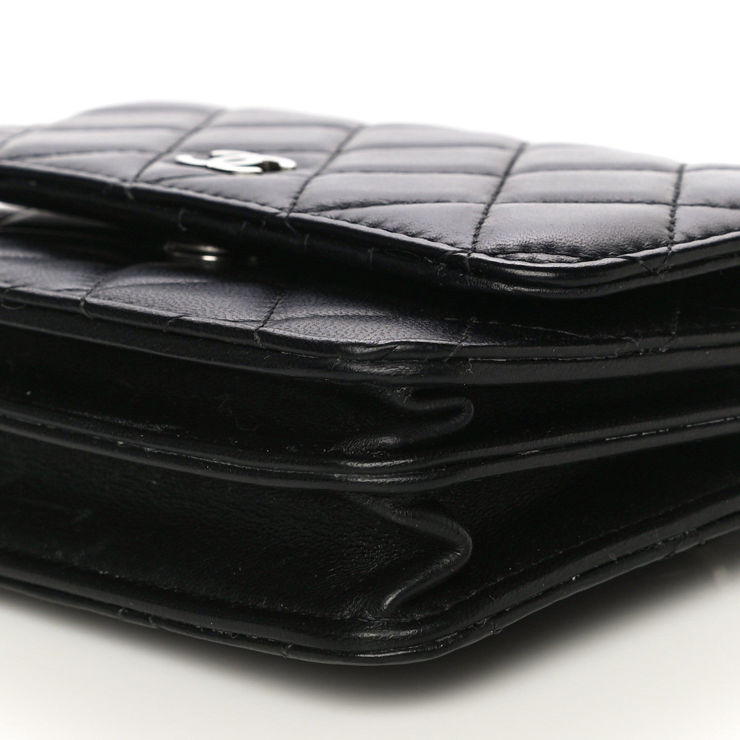 Chanel Lambskin Quilted Mini Wallet On Chain WOC Black 6 of 13