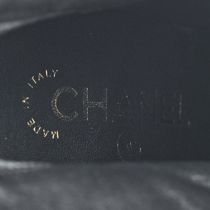 Chanel Lambskin Cap Toe Open Wedge 38 Black 8 of 10