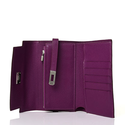 Hermes Chevre Mysore Medium Kelly Wallet Anemone 4 of 8