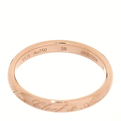 Van Cleef & Arpels 18K Rose Gold Tendrement Signature Wedding Band Ring 58 8.5 4 of 6