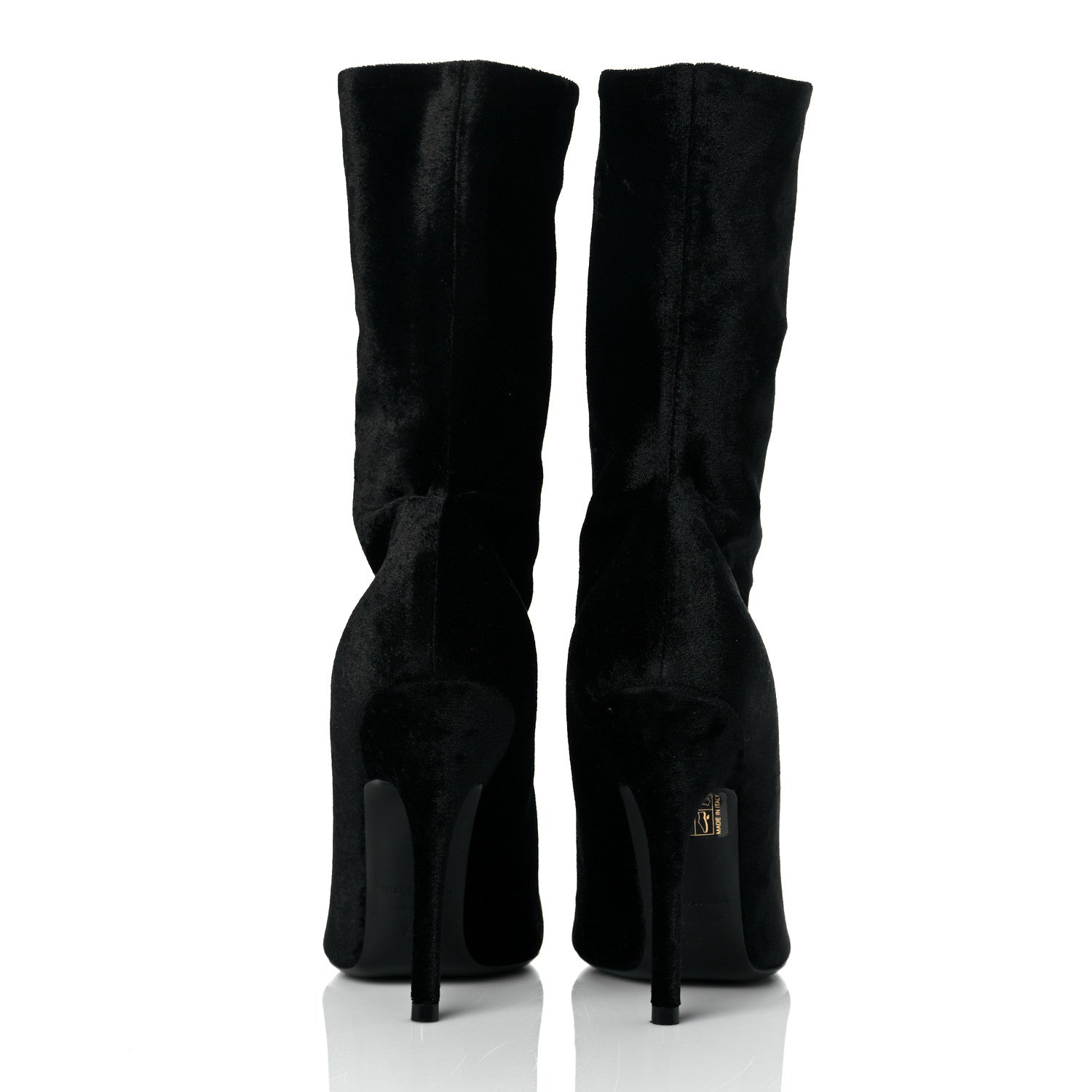 Balenciaga Velvet Spandex Extreme Pointed Toe Knife Ankle Boots 38 Black 5 of 8