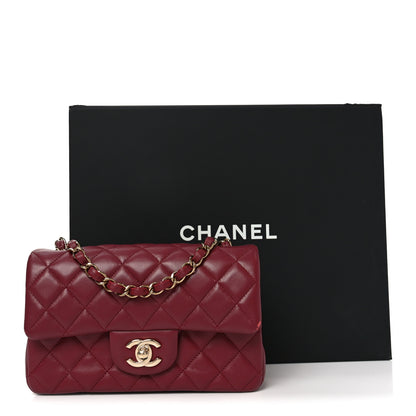 Chanel Lambskin Quilted Mini Rectangular Flap Burgundy 11 of 11