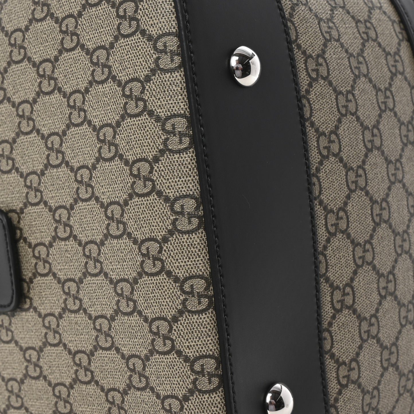 GG Supreme Monogram Selleria Calfskin Medium Duffle Beige Ebony Black