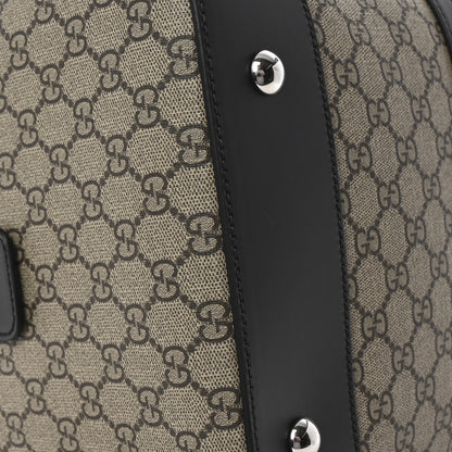 Gucci GG Supreme Monogram Selleria Calfskin Medium Duffle Beige Ebony Black 8 of 9