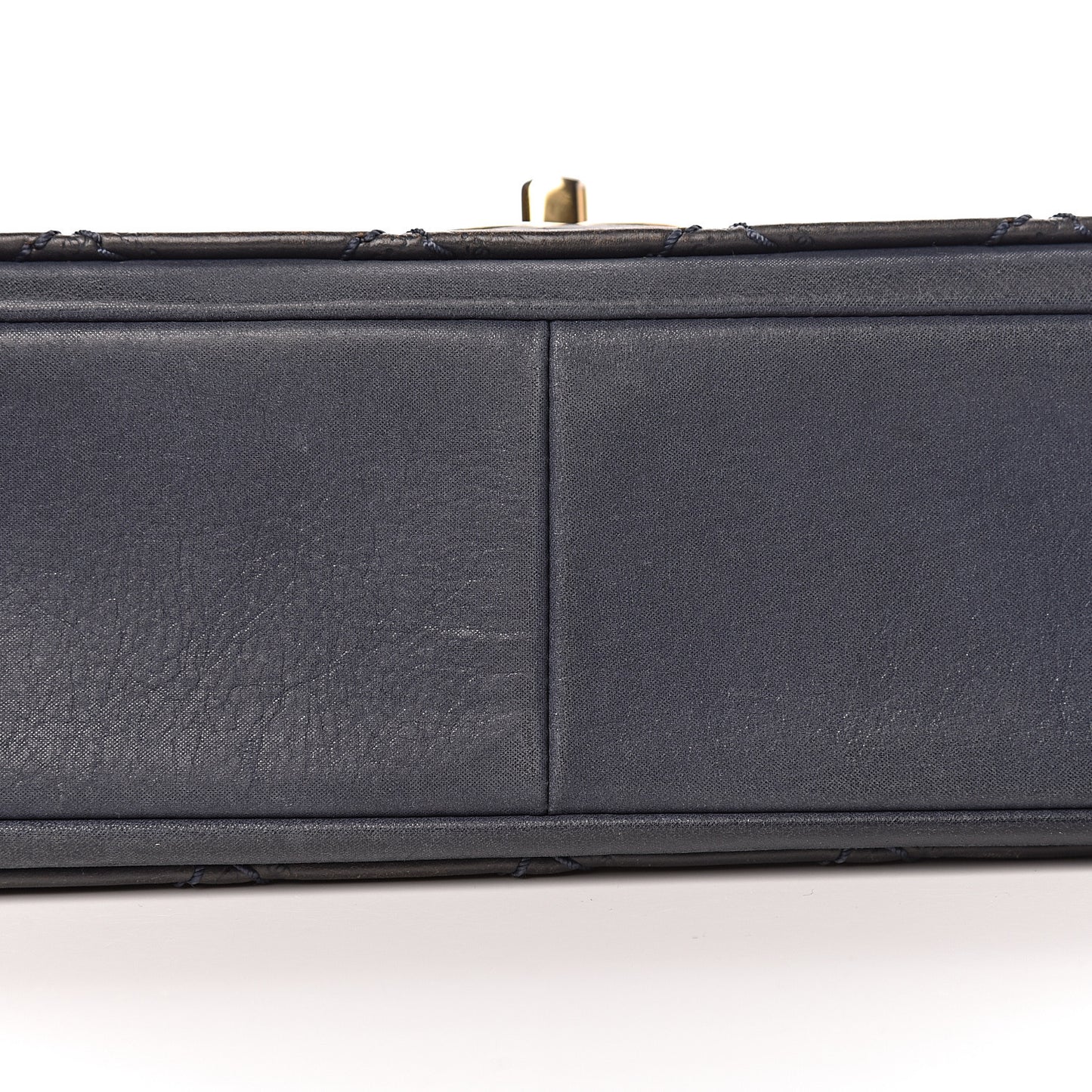 Calfskin Stitched Two Tone Flap Blue