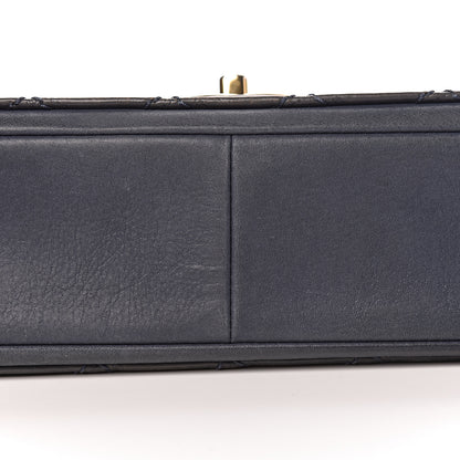 Chanel Calfskin Stitched Two Tone Flap Blue 21 of 23