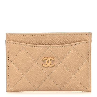 Chanel Caviar Quilted Card Holder Beige 1 of 10