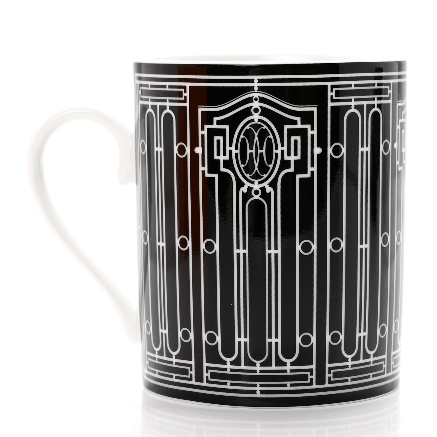 Porcelain H Deco Mug N°2 Black