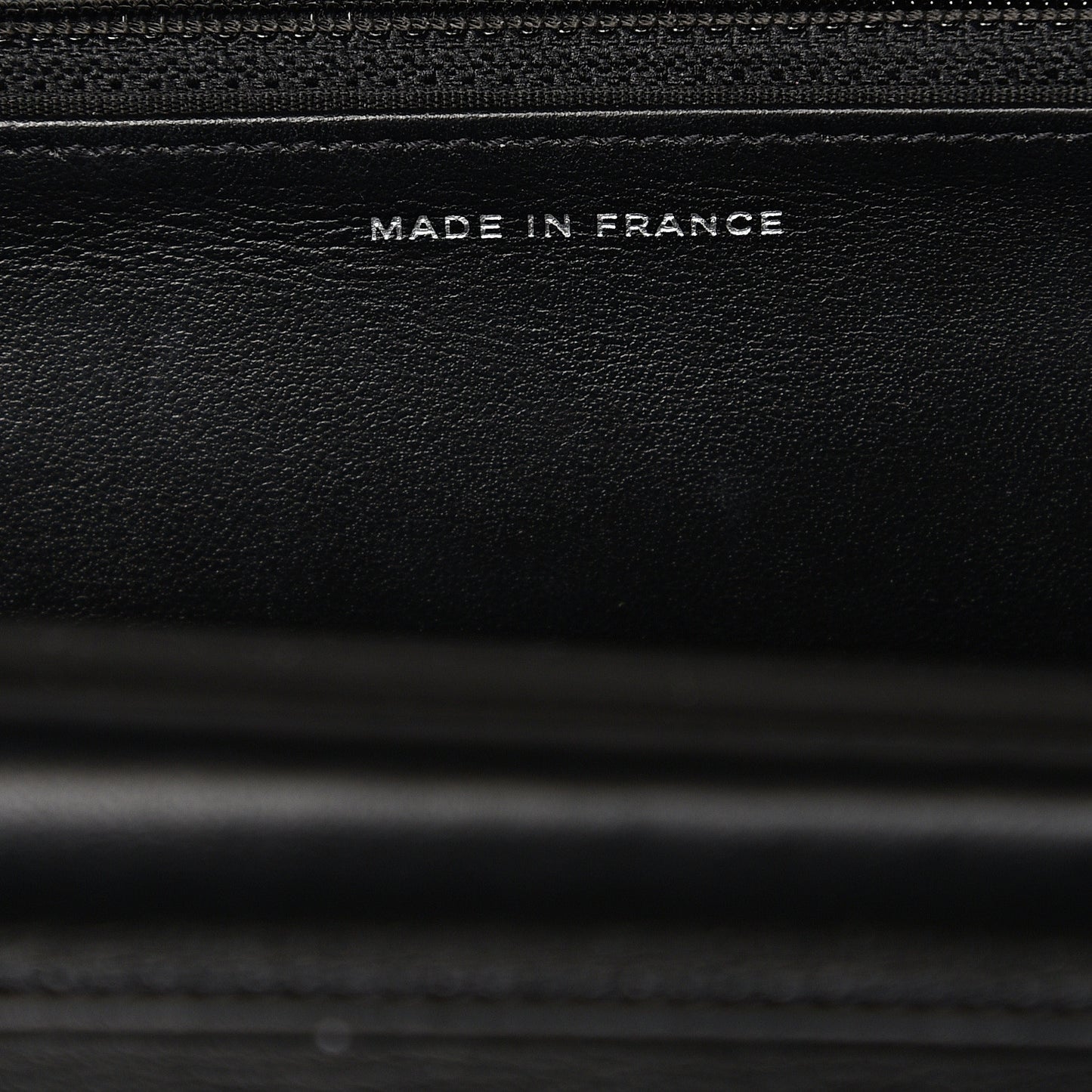 Grained Calfskin Chevron Quilted Boy Wallet On Chain WOC Black