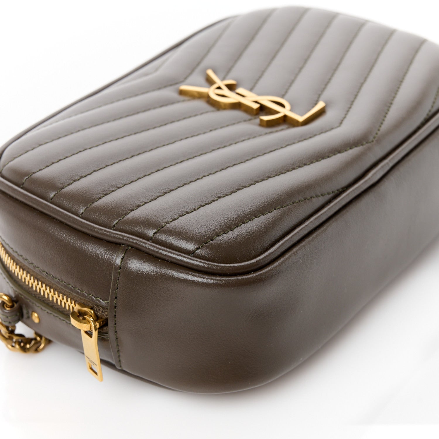Saint Laurent Calfskin Matelasse Monogram Mini Lou Camera Bag Light Musk 9 of 11