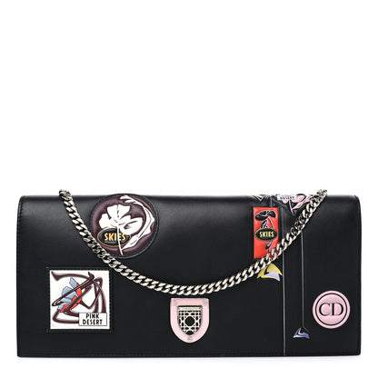 Christian Dior Calfskin Paradise Diorama Croisiere Chain Wallet Black 1 of 12