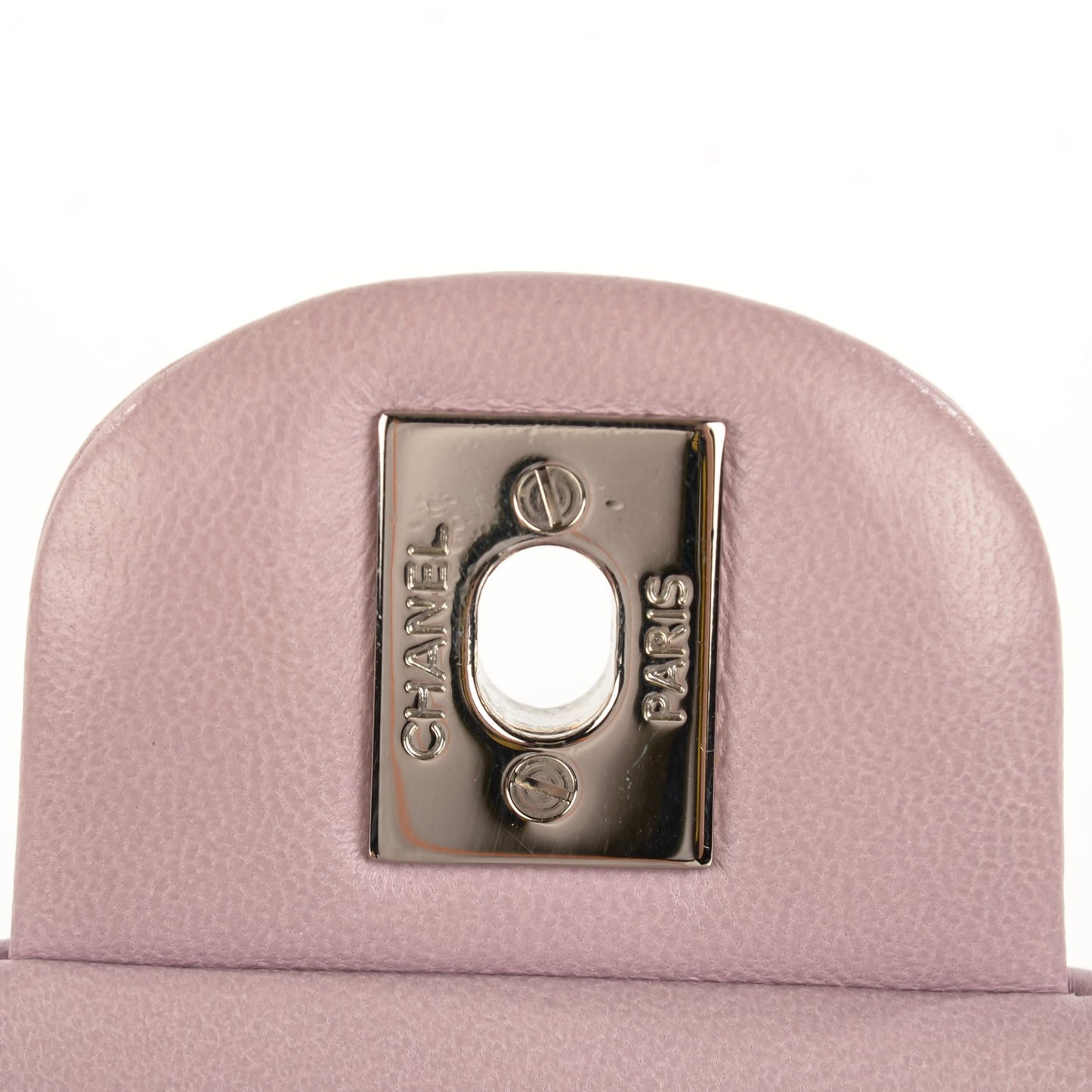 Lambskin Quilted Clutch With Chain Flap Lavender