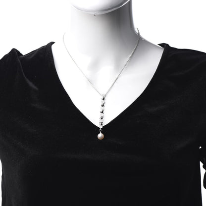 Bulgari 18K White Gold Diamond Pearl Lucea Necklace 2 of 6