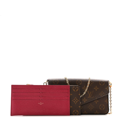 Louis Vuitton Monogram Pochette Felicie Chain Wallet Fuchsia 3 of 16