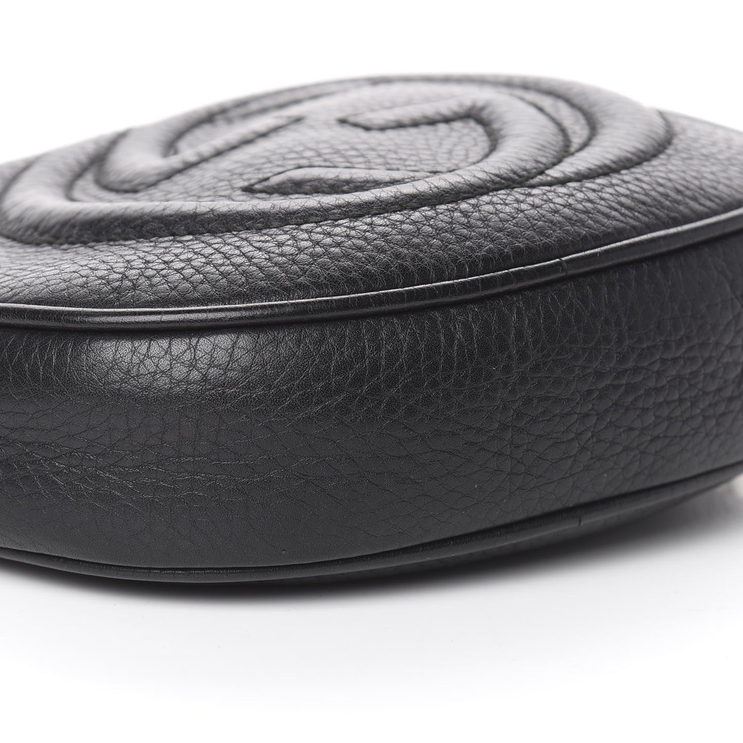 Pebbled Calfskin Mini Soho Chain Bag Black