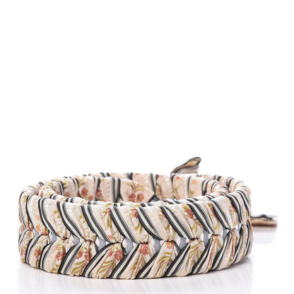 Fendi Calfskin Ribbon Lace Up Floral Strap You Grey White 2 of 4