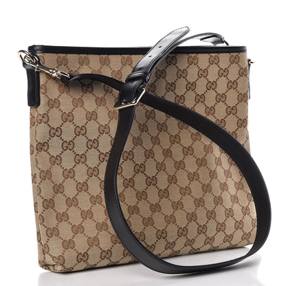 Gucci GG Monogram Web Flat Messenger Bag Black 3 of 9