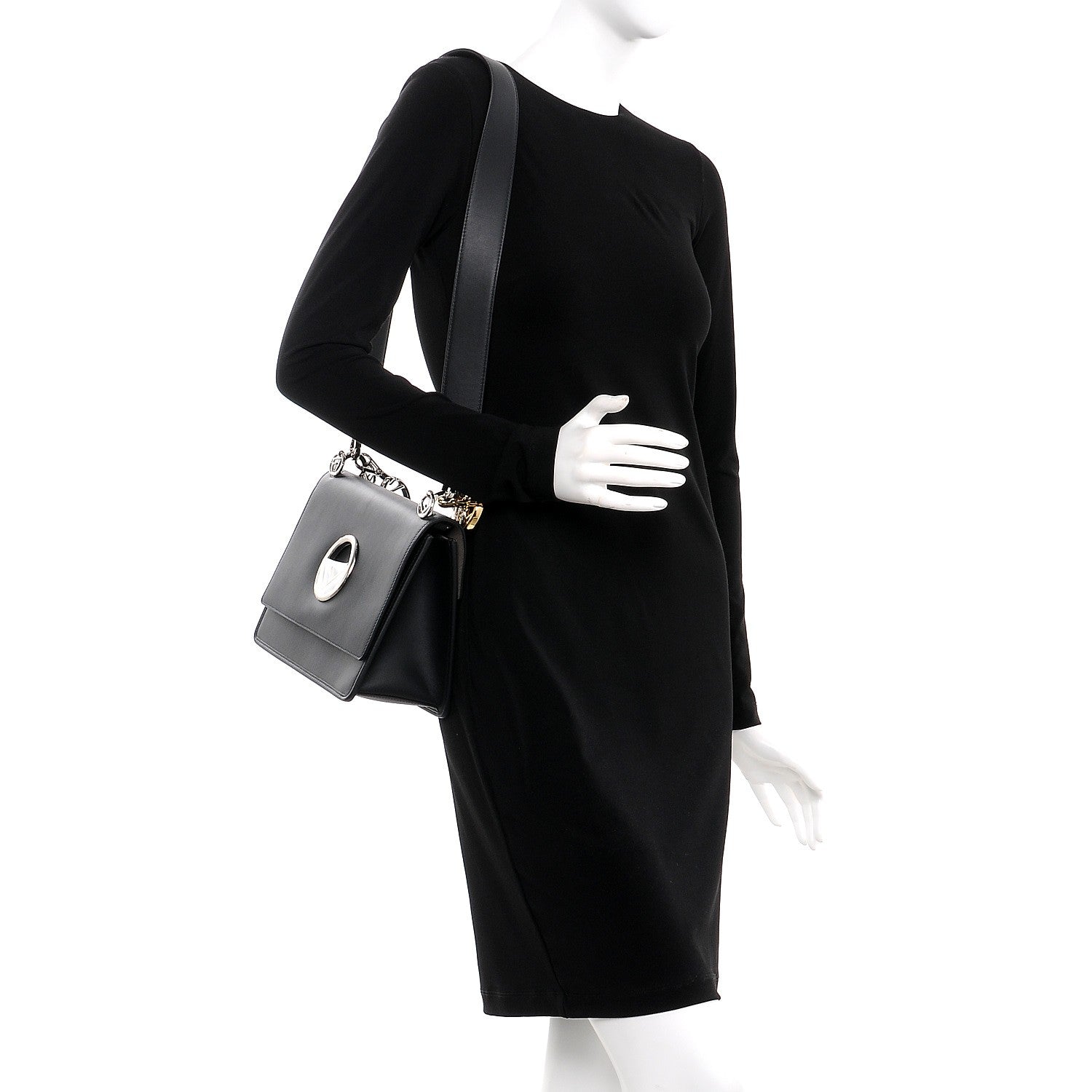 Fendi Vitello Century Opaco F is Fendi Kan I Shoulder Bag Black 2 of 8