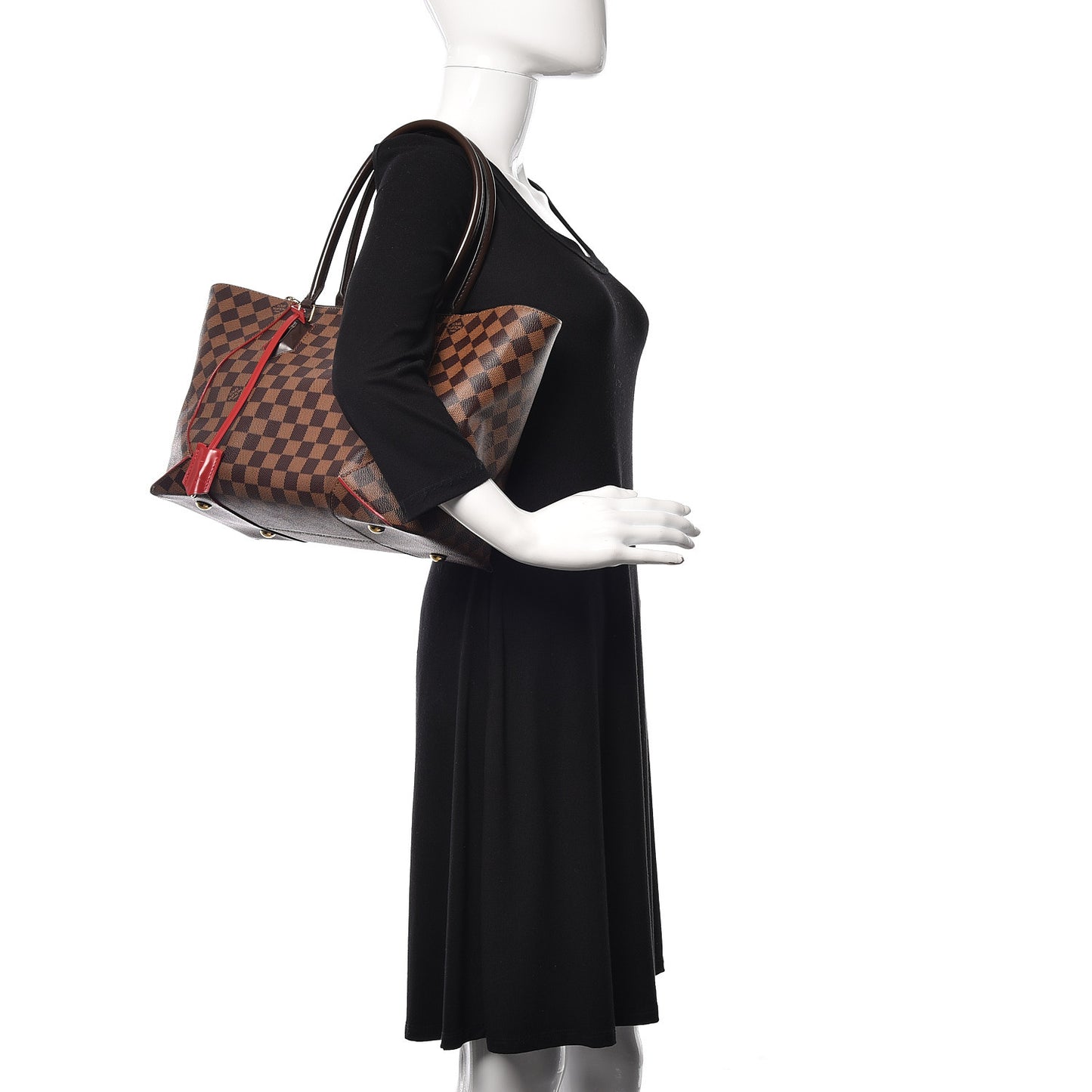 Damier Ebene Caissa Tote MM Cherry