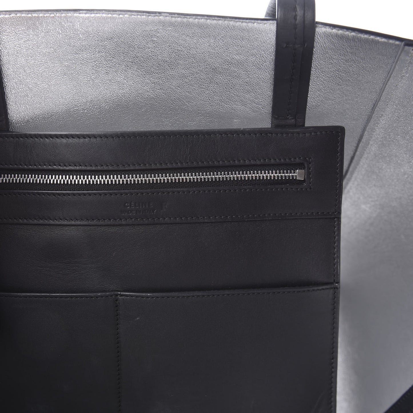Smooth Calfskin Small Horizontal Cabas Phantom Black