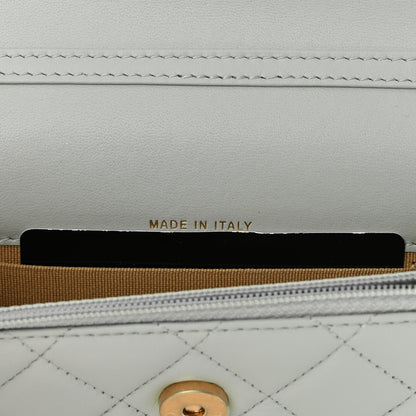 Chanel Lambskin Pearl Crush Quilted Flap Phone Holder With Chain Light Grey 7 of 12