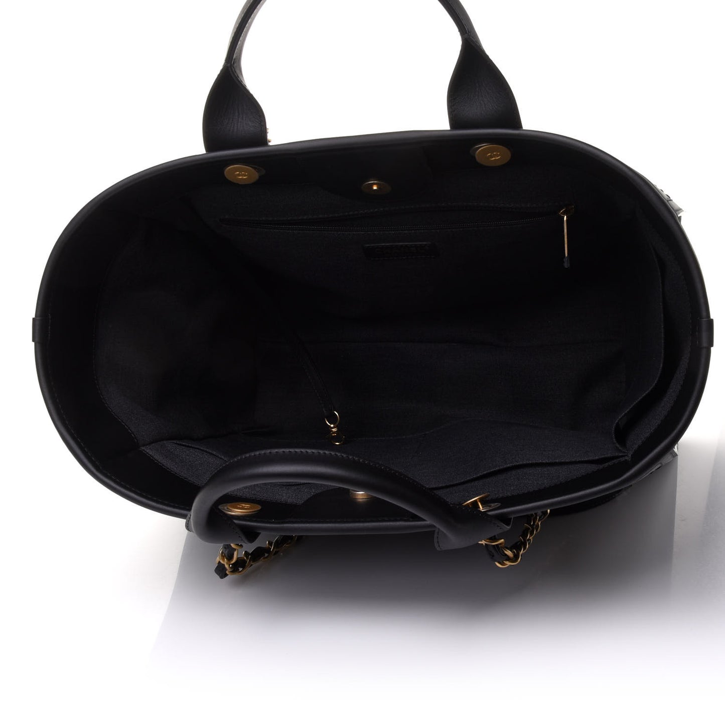 Calfskin Medium Deauville Tote Black