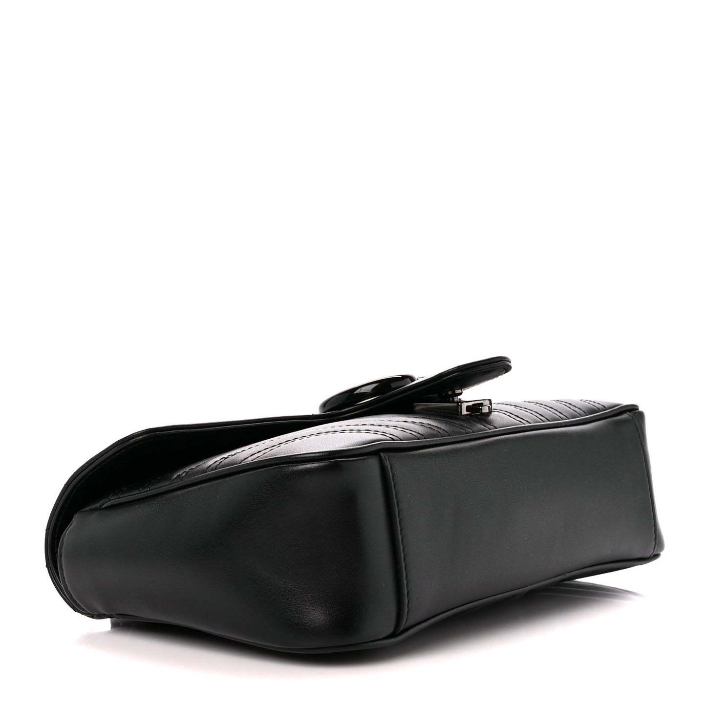 Calfskin Matelasse Monochrome Small GG Marmont Shoulder Bag Black