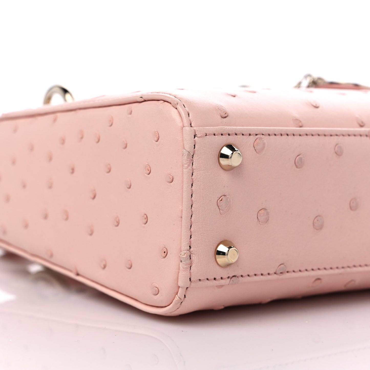 Ostrich Mini Lady Dior Light Pink