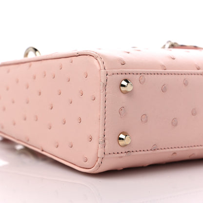 Christian Dior Ostrich Mini Lady Dior Light Pink 7 of 9