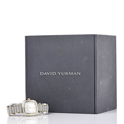 David Yurman Stainless Steel 18K Yellow Gold Diamond Mother of Pearl 25mm Thoroughbred Quartz Watch 8 of 8