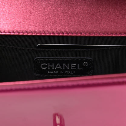 Chanel Metallic Patent Calfskin Quilted Small Boy Flap Pink 6 of 13