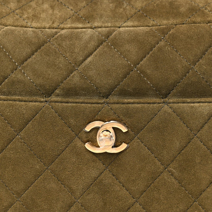 Chanel Suede Calfskin Quilted Camerissimo Camera Case Dark Khaki 7 of 10