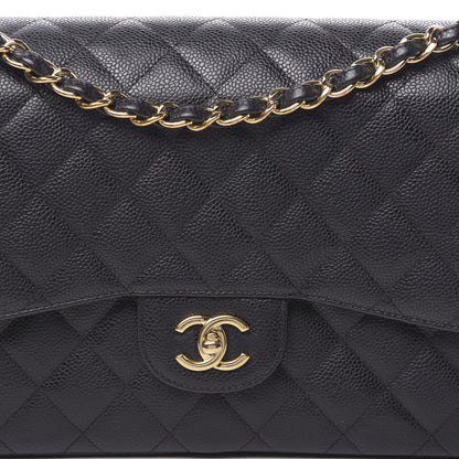 Chanel Caviar Quilted Jumbo Double Flap Black 10 of 10