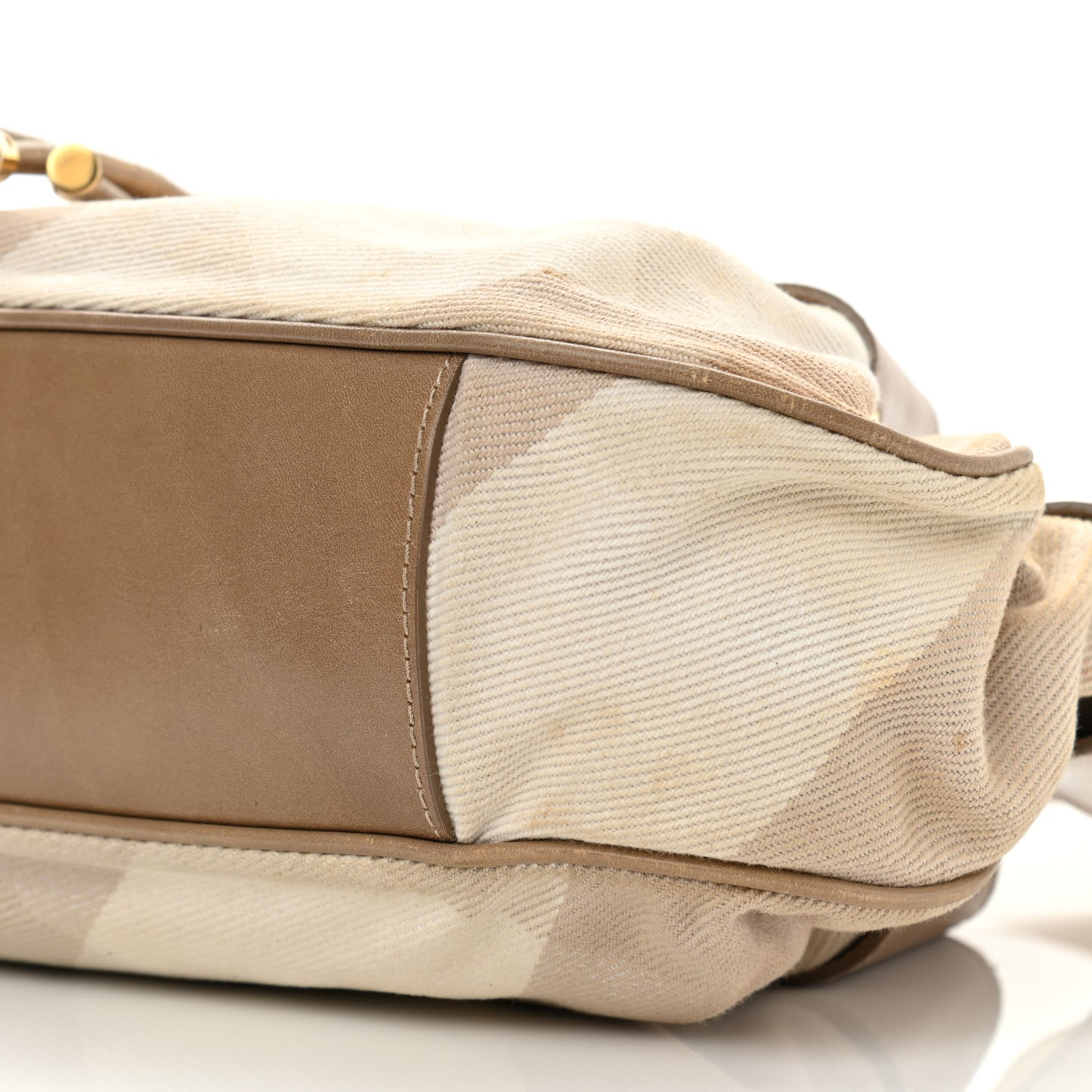 Calfskin Summer Check Mason Warrior Hobo Beige