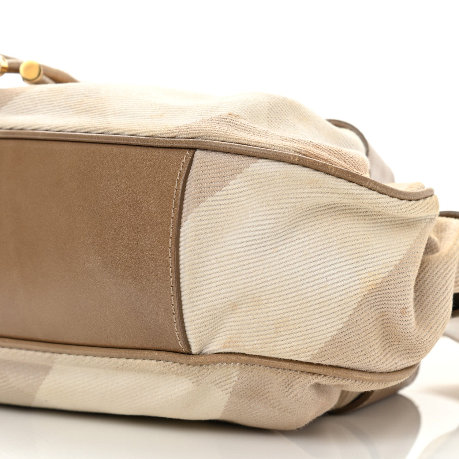 Burberry Calfskin Summer Check Mason Warrior Hobo Beige 11 of 12