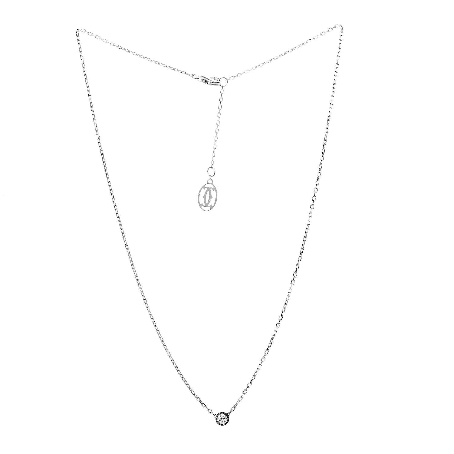 Cartier 18K White Gold Diamond SM D'Amour Pendant Necklace 3 of 6