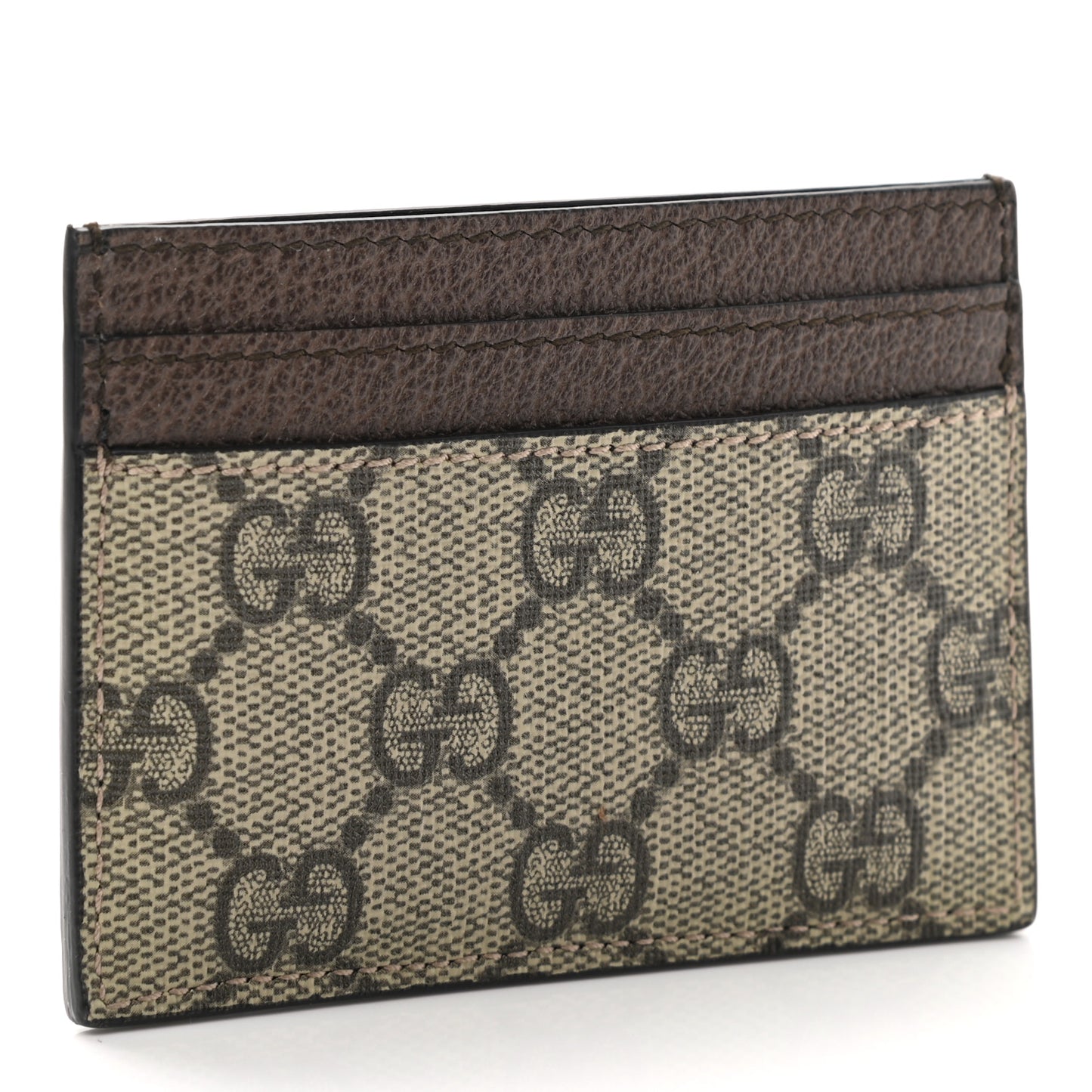 GG Supreme Monogram Ophidia Card Holder Brown