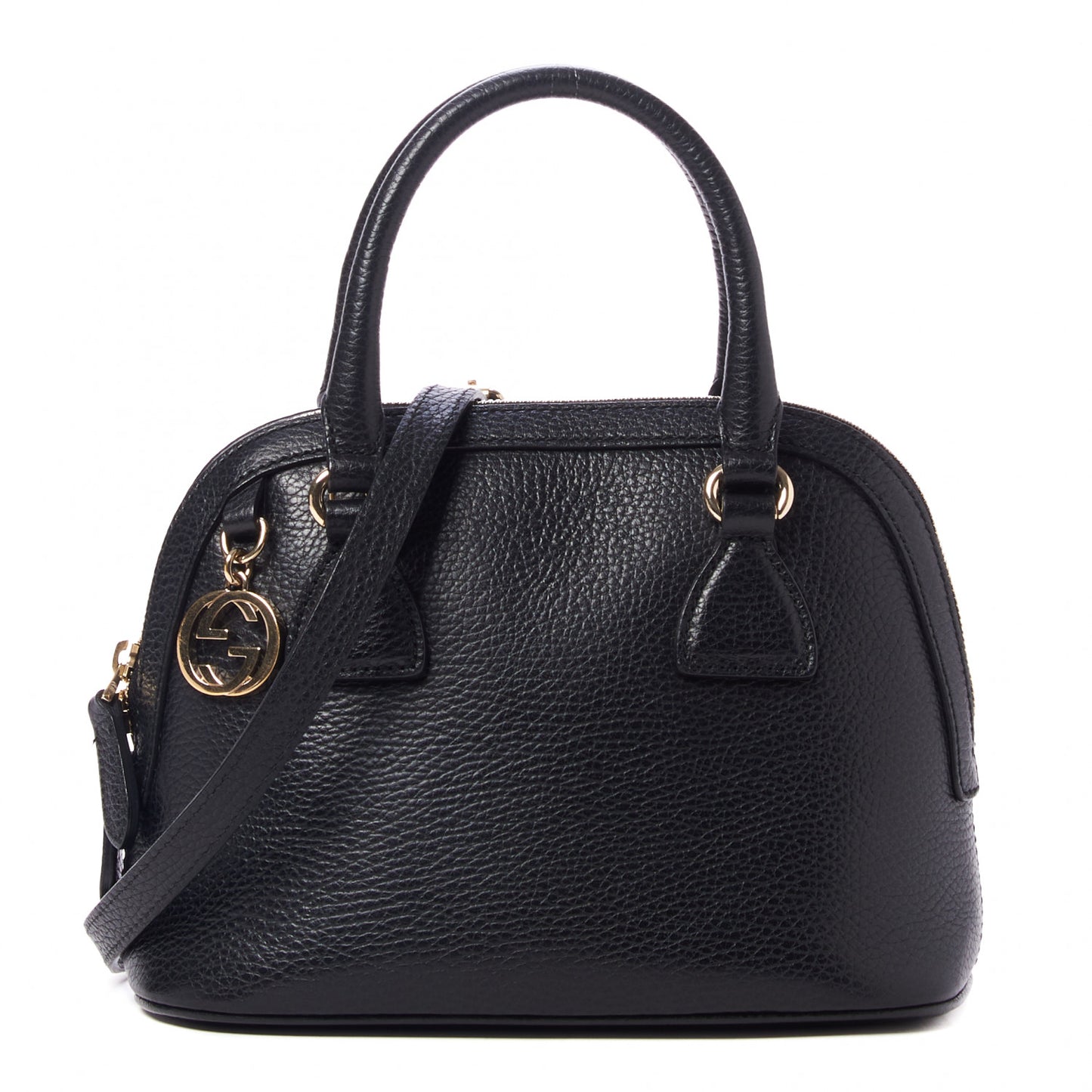 Dollar Calfskin Small GG Charm Dome Bag Black