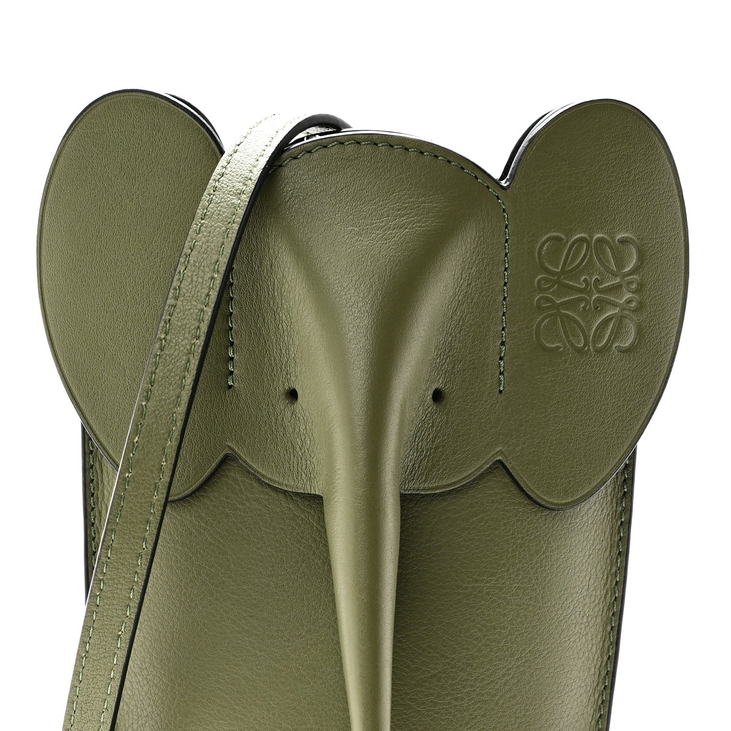 Loewe Calfskin Elephant Pouch Crossbody Bag Avocado 7 of 9