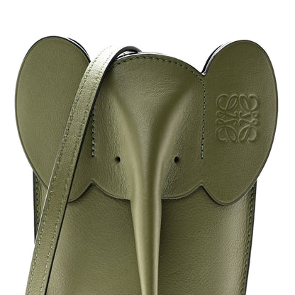 Loewe Calfskin Elephant Pouch Crossbody Bag Avocado 7 of 9