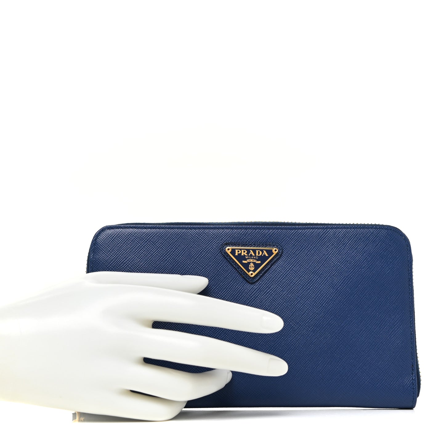 Saffiano Metal Zip Around Wallet Bleuette