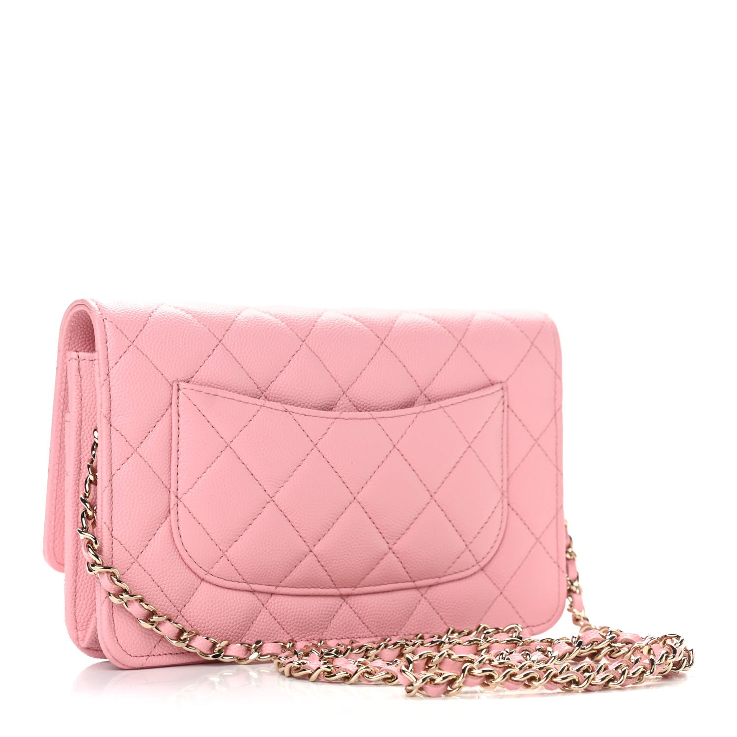 Chanel Caviar Quilted Wallet on Chain WOC Pink 3 of 10