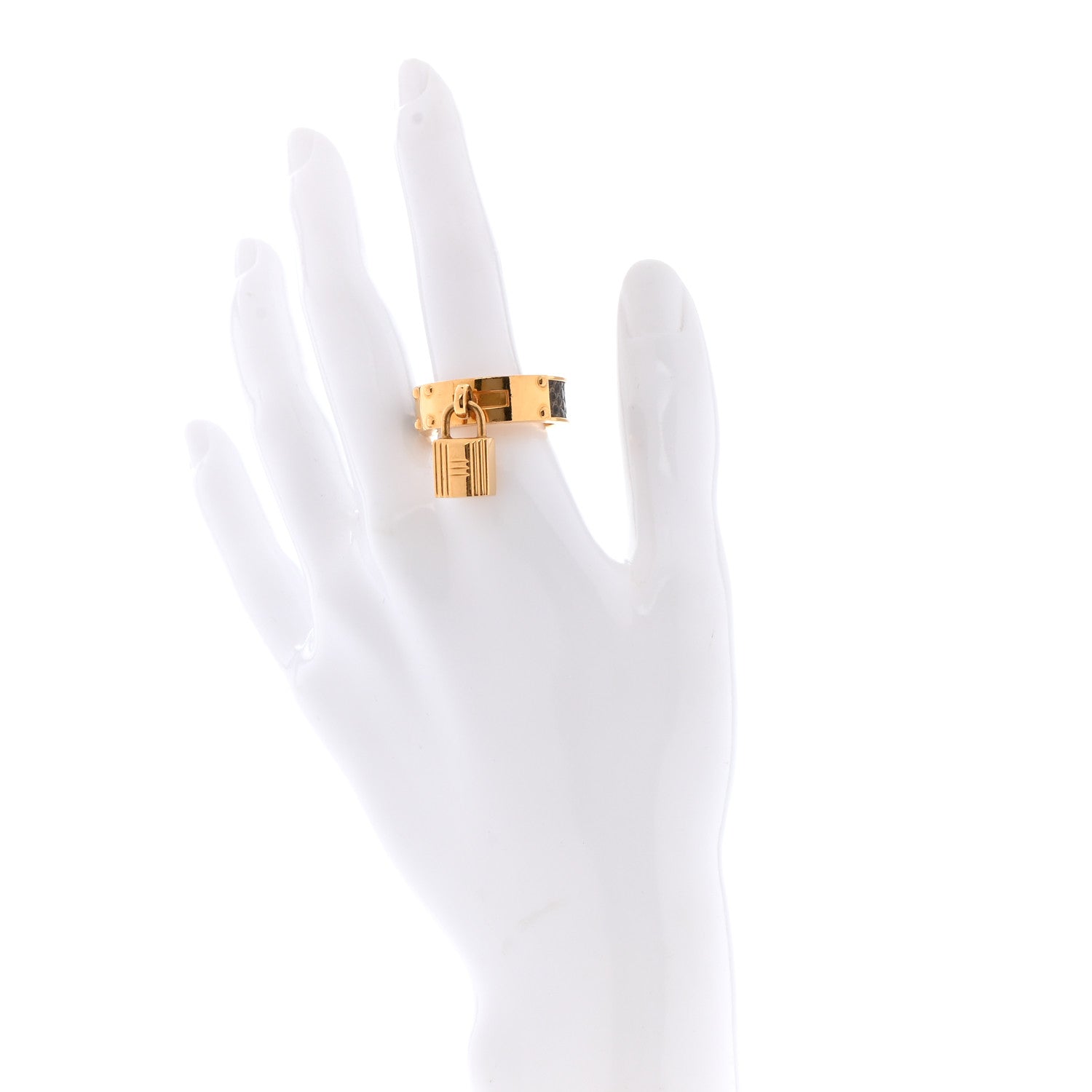 Hermes Lizard Kelly Cadena Scarf Ring Ombre 2 of 6