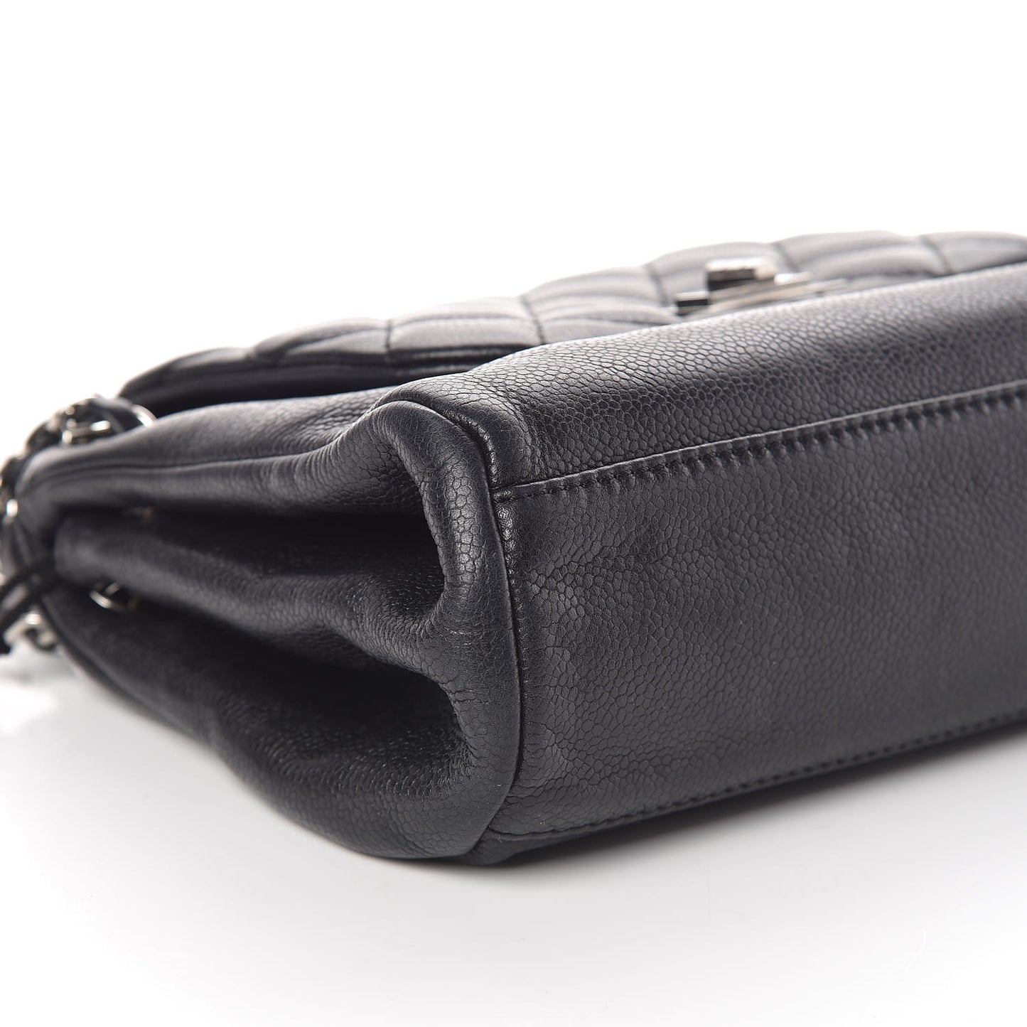 Caviar Quilted Accordion Mademoiselle Flap Black