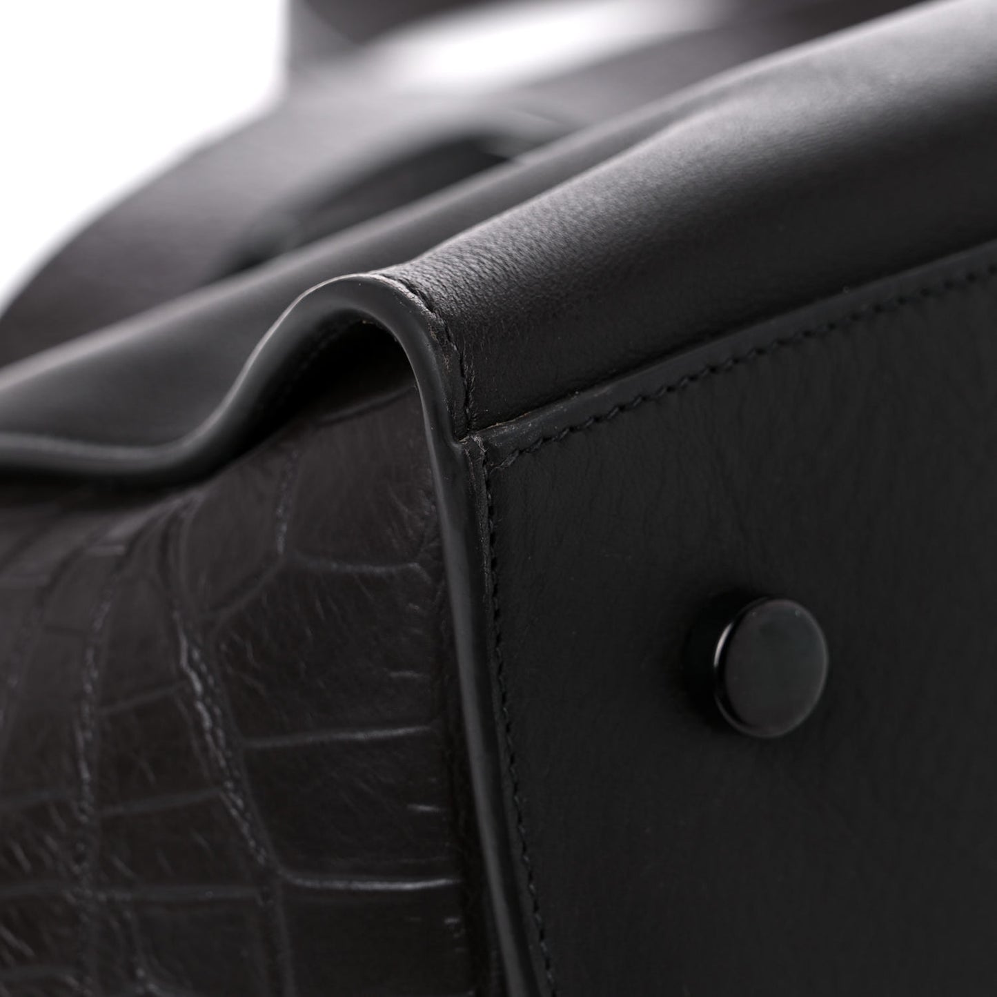 Calfskin Crocodile Embossed Small Monogram Downtown Cabas Earth
