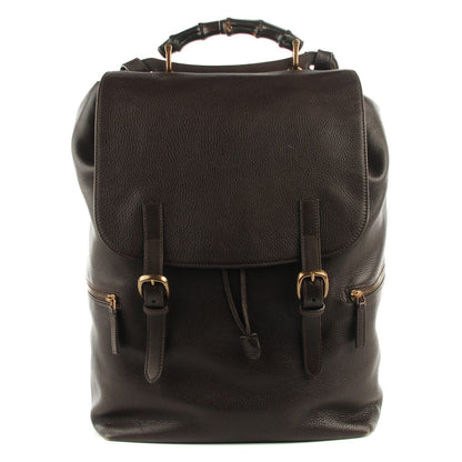Gucci Calfskin Bamboo Medium Backpack Dark Brown 1 of 7