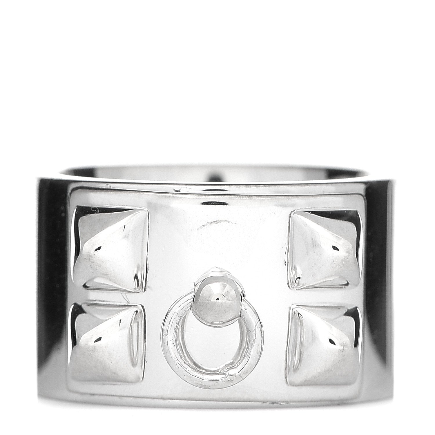 Hermes Sterling Silver Collier De Chien CDC Ring 52 6 1 of 5