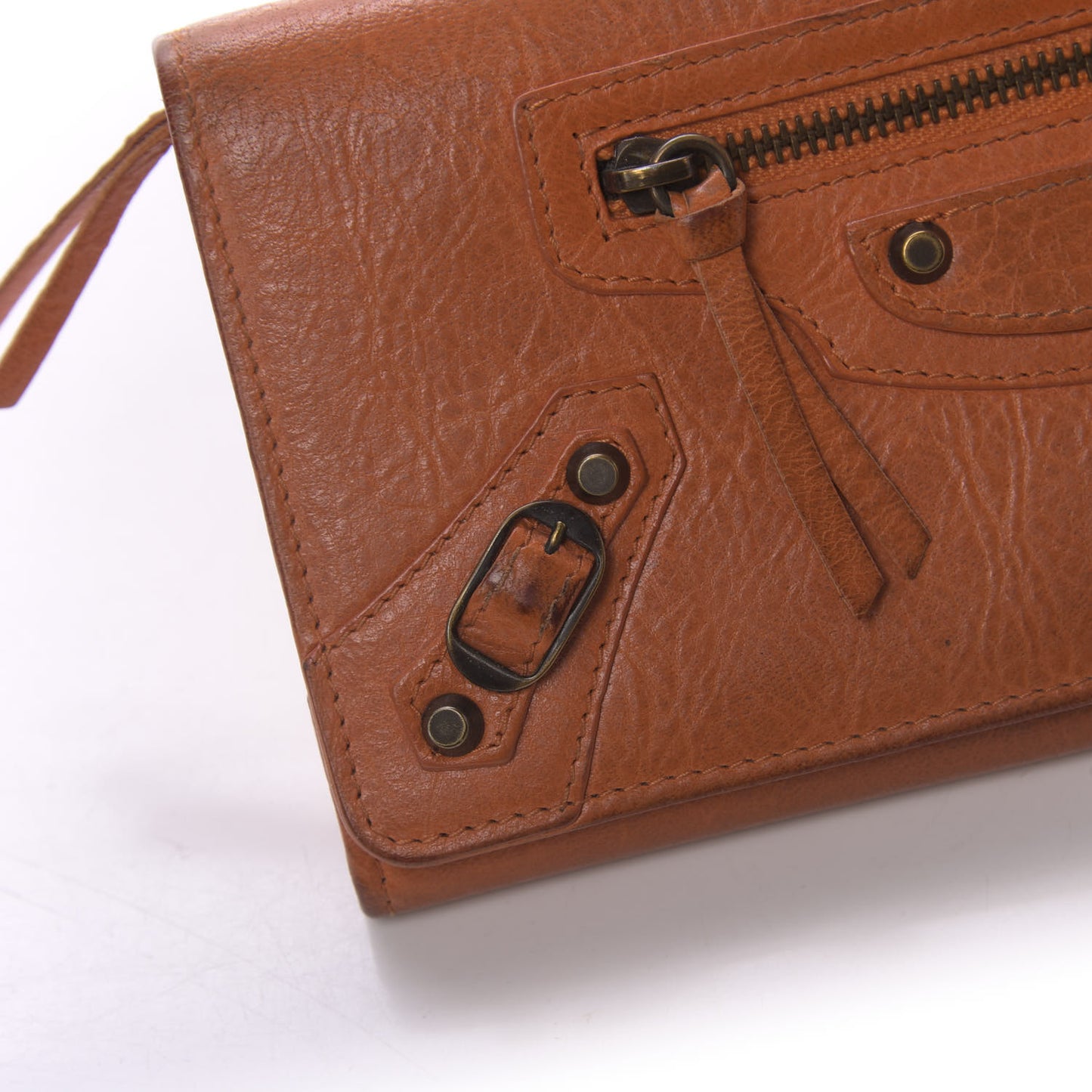 Agneau Classic Hardware Money Wallet Tangerine